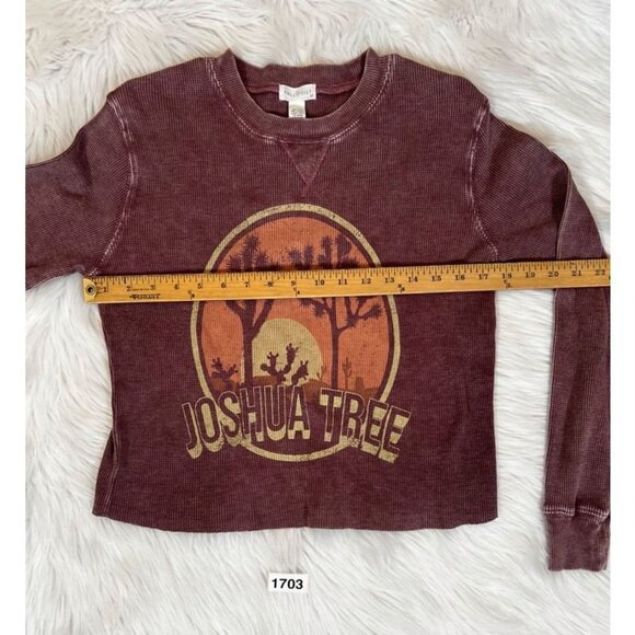 Joshua Tree Full Tilt Shirt Women's XL Juniors Purple Graphic Long Distressed - Picture 3 of 9